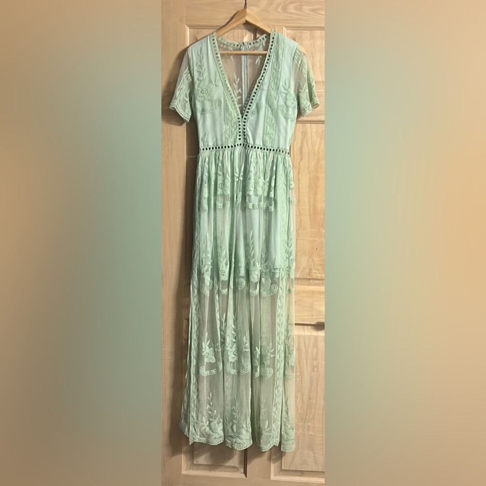 Sage Green Lace Dress M